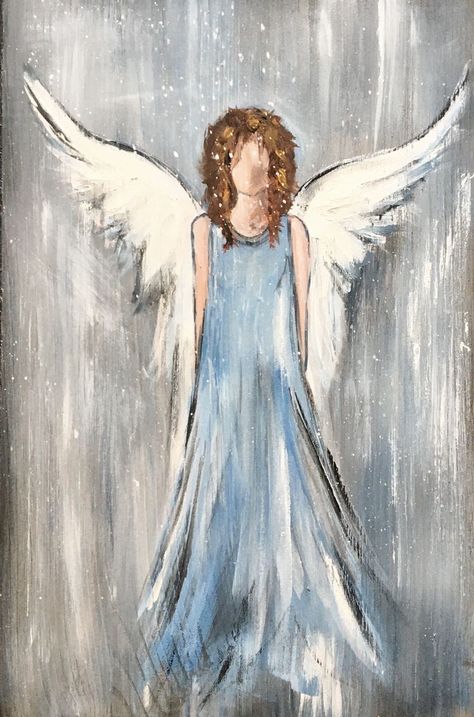 How To Paint Angel Wings, How To Paint Angels, Angel Watercolor Paintings, Drawing Ideas Angel, Angel Painting Easy, Watercolor Angel Wings, Painted Angel Wings, Watercolor Angels, Angels Artwork