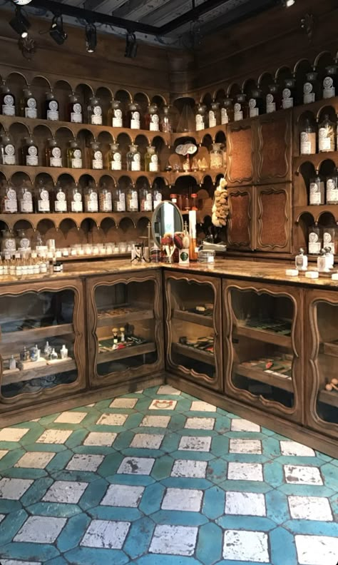 Old World Apothecary, Medieval Shop Interior, Vintage Apothecary Cabinet, Curiosity Shop Aesthetic, Apothecary Interior Design, 1800s Apothecary, Antique Shop Aesthetic, Medieval Apothecary, Apothecary Store