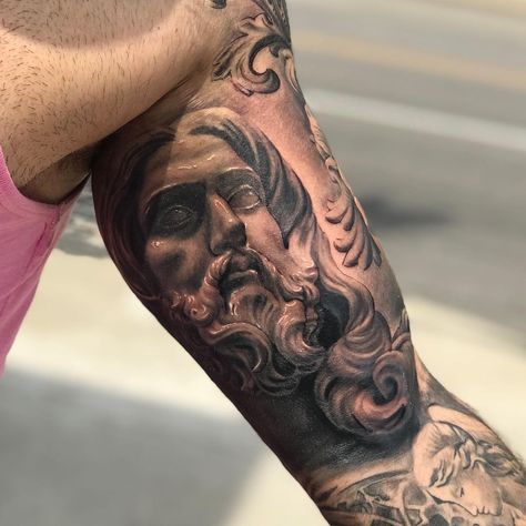 Jesus Statue Tattoo, Bernini Tattoo, Bernini Statue, Pirate Girl Tattoos, Inner Bicep Tattoo Ideas, Bicep Tattoos For Men, Bicep Tattoo Ideas, Bicep Tattoo Women, Inside Of Arm Tattoo