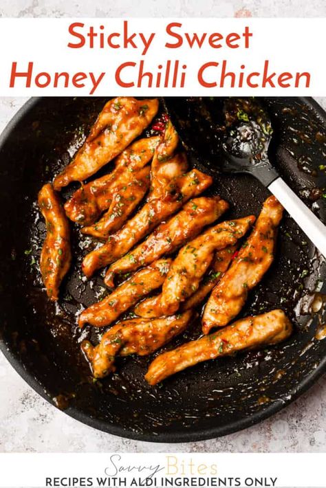 Honey Chilli Chicken, Juicy Chicken Breast Recipes, Desserts Spring, Honey Balsamic Chicken, Chilli Chicken Recipe, Sweet Chilli Chicken, Dinner Simple, Aldi Meal Plan, Resepi Ayam