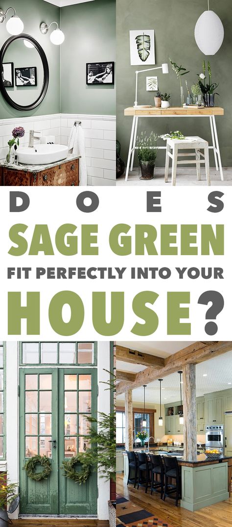 Does Sage Green Fit Perfectly into Farmhouse Decor? Modern Farmhouse Desk, Sage Green Living Room, Sage Green Bedroom, Sage Green Walls, Green Fits, Green Home Decor, Living Room Green, Green Bathroom, Green Decor