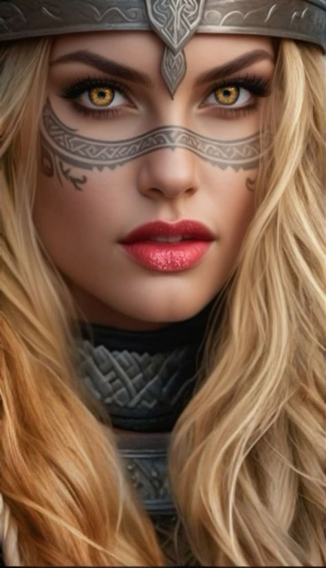 Fantasy Town Names, Viking Halloween Costume, Viking Makeup, Vikings Halloween, Barbarian Woman, Viking Warrior Woman, Pro Art, Wolves And Women, Viking Women