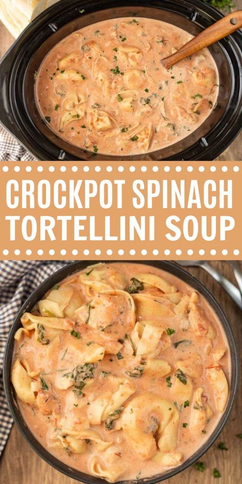 Tortellini Soup Recipes Easy, Tortellini Recipes Crockpot, Crockpot Tortellini Soup, Tortellini Soup Crockpot, Easy Tortellini Soup, Crockpot Tortellini, Slow Cooker Tortellini Soup, Crock Pot Tortellini, Easy Tortellini