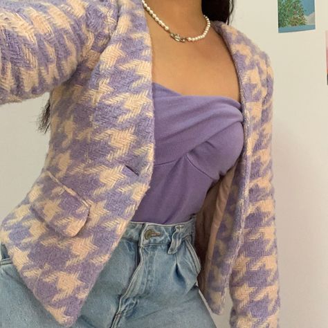 Aesthetic Vivienne Westwood, Vivienne Westwood Necklace, Westwood Necklace, Purple Aesthetic, Vivienne Westwood, Light Purple, Denim Jeans, Blazer, Purple