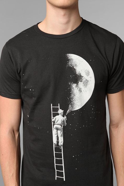 Arka Lunar Artist Tee Online Only Artist Tees, Cool Shirt Designs, Creative T Shirt Design, Trendy Shirt Designs, Paint Shirts, T Shirt Painting, 3d Fashion, Shirt Design Inspiration, Shirt Print Design