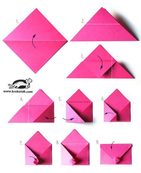 Envelope - origami Origami Envelope Easy, Envelope Origami, Romantic Diy Gifts, Origami Envelope, Folding Origami, Boyfriend Crafts, Origami 3d, Diy Envelope, Boyfriend Diy