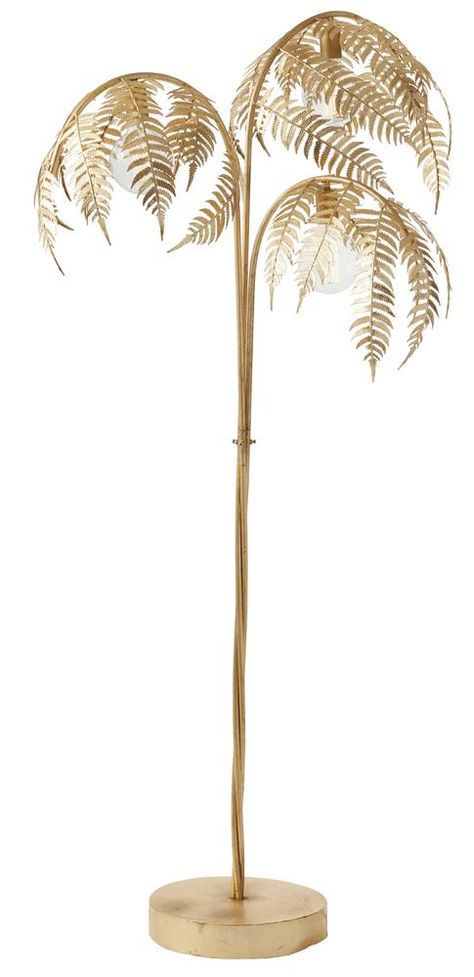 Palm Floor Lamp | INTERIORS ONLINE Floor Lamp Redo, Wicker Floor Lamp, Lamp Redo, Decorative Floor Lamps, Tree Floor Lamp, Floor Lamp Bedroom, Gold Floor Lamp, Tree Lamp, Lounge Lighting