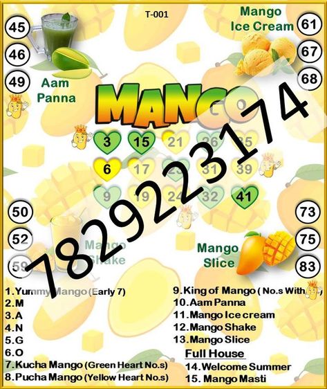 Mango Fun Tambola/Housie Mango Theme Kitty Party, Idea For Summer, Kitty Party Games, Event Games, Mango Ice Cream, Hindi Worksheets, Welcome Summer, Yellow Heart, Summer Special