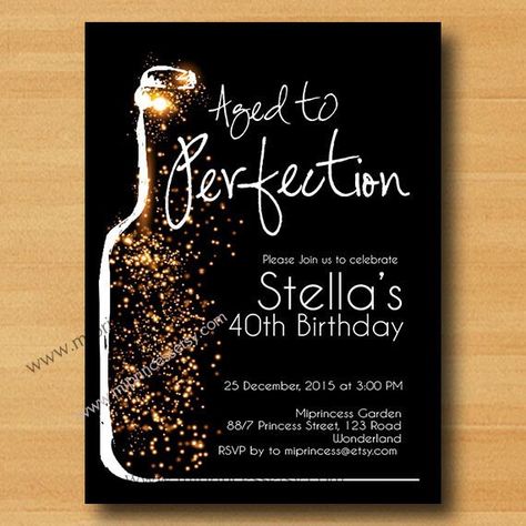 Wine Birthday Invitations, 60th Birthday Ideas For Mom, Moms 60th, 40th Bday Ideas, Wine Birthday, Moms 50th Birthday, Invitations Design, 50th Birthday Invitations, 40th Birthday Invitations