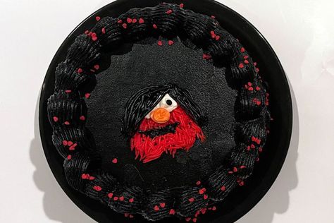 Emo Elmo, Black Frosting, Elmo Cake, Whiskey Cake, Creative Cakes, Freshly Baked, Themed Cakes, Brighten Your Day, Cake Designs