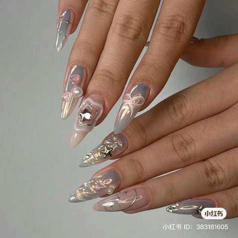 xiaohongshu nails, chinese trendy nails, korean trendy nails, long nails, nail inspo inspiration, nail tech, nail tutorial, cute nails, pretty nails, nail art, birthday nails, kpop nails, trendy nails, nail art Chinese Nails Designs, Xiaohongshu Nails, Chinese Nail Art, Korean Nail Art, Fake Nails Designs, Korean Nails, Birthday Nails, Gel Nail Designs, Nail Tutorials