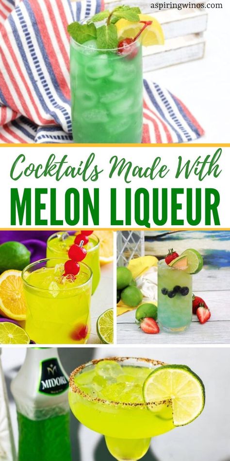 Melon Drinks Alcohol, Melon Liquor Drinks Cocktail Recipes, Drinks With Midori Melon Liqueur, Midori Melon Drinks, Drinks With Melon Liquor, Melon Liqueur Cocktails, Melon Cocktail Recipes, Cantaloupe Cocktail, Vodka Melon