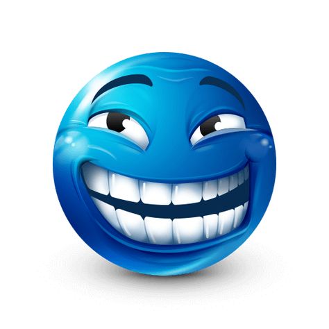 Troll Face Blue Emoji