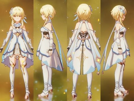 Lumine Reference, Character Reference Sheet, Character Model Sheet, Reference Sheet, Character Reference, Character Sheet, Book Projects, Character Modeling, Cosplay Outfits