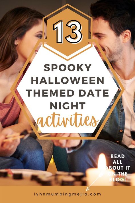 The ULTIMATE list of Spooky Halloween Themed Date Night Ideas & Activities! - Lynn Mumbing Mejia Halloween Movie Date Night, Halloween Date Night Ideas, Date Night Ideas Fall, Spooky Date Night, Themed Date Night, Date Night Activities, Date Night Movies, Dinner Halloween, Halloween Date