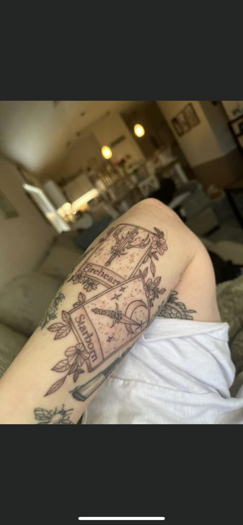 Crescent City Inspired Tattoos, Bookish Half Sleeve Tattoo, Terrasen Tog Tattoo, Lehabah Crescent City Tattoo, Fireheart Tattoo Tog, Sarah J Maas Tattoos, Sjm Tattoo Ideas, Sjm Tattoos, Tattoo Wizard