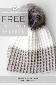 Crochet Hat Free Pattern, Waffle Crochet, Hats Pattern, Crochet Adult Hat, Easy Crochet Hat, Gilet Crochet, Free Pattern Crochet, Crochet Hat Free, Bonnet Crochet