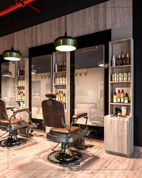 Hair Salon Interior Design Ideas, Modern Barber Shop, Upscale Salon, Barbershop Design Interior, Barber Shop Ideas, Square House Plans, Salon Interior Design Ideas, Barber Shop Interior, Barbershop Ideas