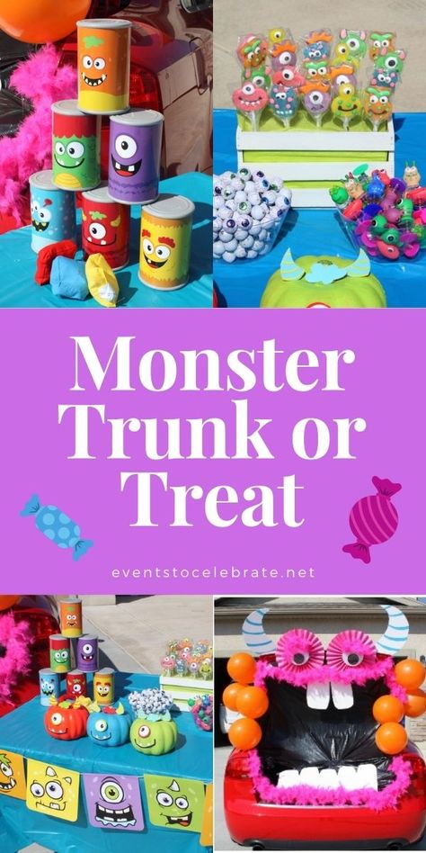 For an easy Trunk or Treat idea, check out this Trunk or Treat Monster! Fun for the entire neighborhood. Trunk Or Treat Monster, Monster Trunk Or Treat, Easy Trunk Or Treat, Halloween Car Decorations, Pumpkin Decorating Kits, Monster Treats, Party Ideas Birthday, Trunk Or Treat Ideas, Holidays Crafts