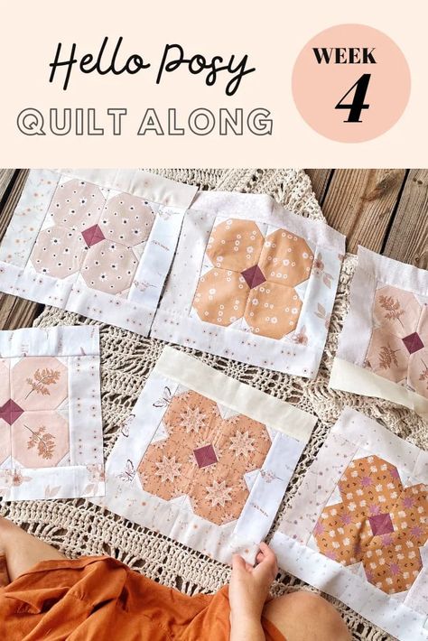 Hello Posy Quilt Along - Week 4 - Blog | Southern Charm Quilts Charm Quilts, Girl Quilts Patterns, Pineapple Fabric, Cottage Quilt, Charm Quilt, Bear Quilts, Easy Quilt, Cute Quilts, Easy Quilt Patterns