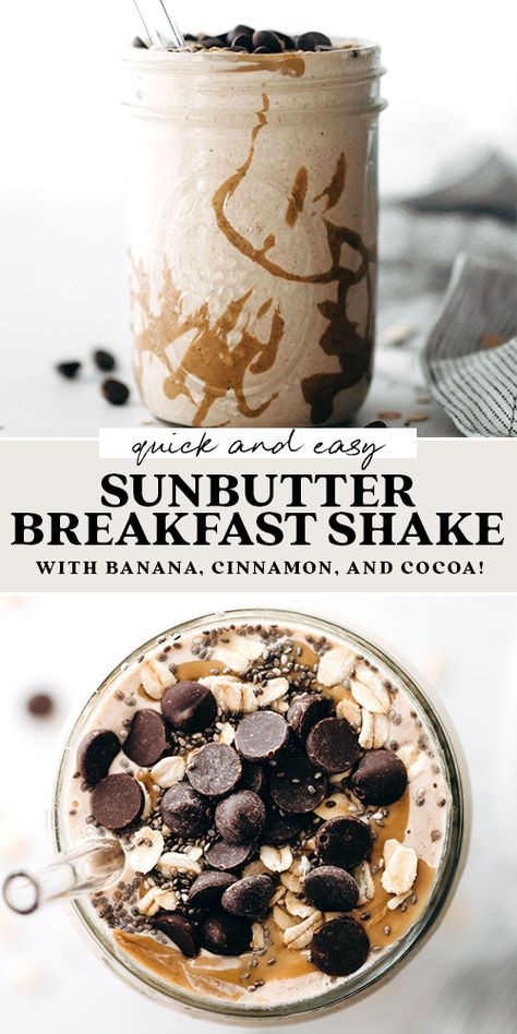 Sunflower Butter Smoothie, Sunbutter Smoothie, Breakfast Shakes Healthy, Sunbutter Recipes, 2024 Health, Smoothie Jar, Yogurt Oatmeal, Feasting On Fruit, Breakfast Shake