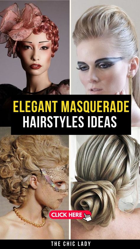 Top 15 Masquerade Hairstyles for a Stunning Ballroom Look Masquerade Hairstyles With Mask, Masquerade Ball Makeup, Masquerade Makeup Ideas, Masquerade Hairstyles, Masquerade Attire, Ballroom Hairstyles, Masquerade Makeup, Glamorous Curls, Intricate Braids