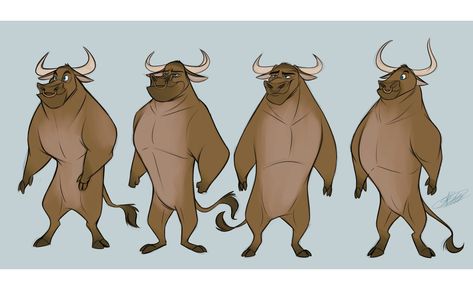 A character sheet of Augor the Bull. Trying to layout the possible shape languages and facial expressions. Taurus Character, Bull Character, About Taurus, Anthro Style, Character Reference Sheet, The Bull, Mood Board Inspiration, Animals Artwork, Character Sheet