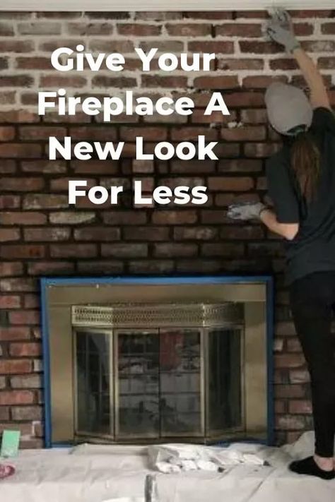 Have a dark fireplace that needs a fresh new look? Fireplace | Makeover | DIY Home Decor | Spray Paint | Paint | Schmear German Schmear Fireplace, Fireplace Makeover Diy, Dark Fireplace, German Schmear, Decor Makeover, Diy Fireplace Makeover, Brick Fireplace Makeover, Faux Brick Walls, Faux Brick