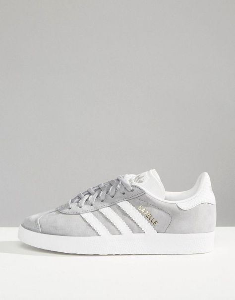 Gazzele Adidas, Adidas All Star Shoes, Summer 2023 Shoes, Grey Gazelle, Adidas Gazelle Grey, Grey Adidas Shoes, Adidas All Star, Adidas Gazelle Outfit, Adidas Gazelle Women