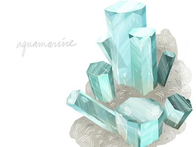 Lindsaynohl Aquamarine Crystal Dribbble Aquamarine Drawing, Drawing Crystals, Crystals Art Drawing, Geology Art, Crystals Watercolors, Crystal Illustration, Crystals Art, Iris Tattoo, Dribbble Design