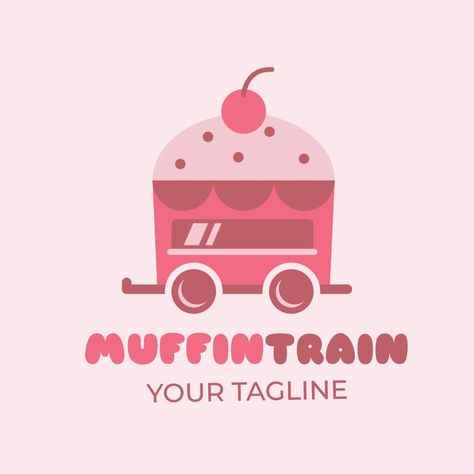 Muffin Train. Combination shape of muffin and truck. Suitable for cake store logo inspiration. Van Logo, Friend Logo, Store Logo, Food Logo Design, Food Logo, Vans Logo, Food Experiences, Logo Food, Logo Designs