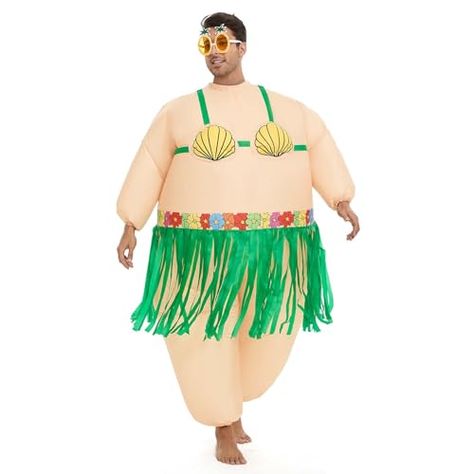 Spinosaurus Inflatable Luau Hula Skirt Costume,Hawaiian Themed Party Funny Blow Up Costumes for Adult Beach Carnival Margaritaville Costume, Hula Girl Costume, Blow Up Costumes, Luau Costume, Hula Costume, Hawaiian Themed Party, Pineapple Glasses, Beach Inflatables, Glasses Funny