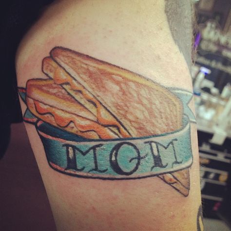 This is the other tattoo I got yesterday! My mom makes the best grilled cheese. Thanks again @melvin_arizmendi Cheese Tattoo, Cheese Art, Food Tattoos, Miami Ink, Best Grilled Cheese, 3 Tattoo, Dad Tattoos, Creative Tattoos, Pretty Tattoos