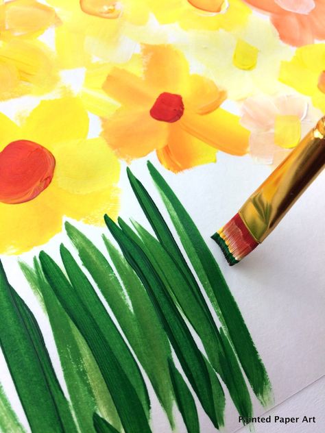 Daffodil Art For Kids, Clay Paint Palette, Painted Paper Art, Mini Masterpieces, Ukraine Art, Childrens Art Projects, Toddler Painting, Calendar Art, K Crafts