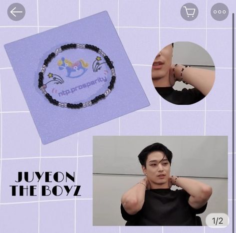 Kpop Idols Jewelry, Gelang Manik Kpop, Kpop Beads Accessories, Concert Headbands, Kpop Bracelet, The Boyz Juyeon, Pop Beads, Small Bead Bracelet, Pop Jewelry