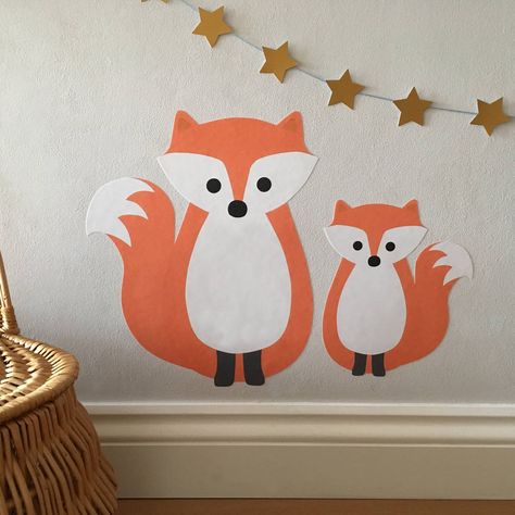 Attendance Display, Koala Room, Fox Decal, Animal Baby Room, Fox Artwork, Nursery Stickers, Fox Wall Art, Fox Nursery, Craft Wall