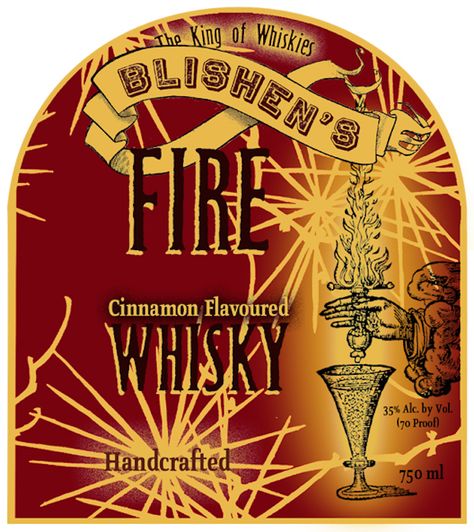 Blishen's Fire Whisky Label Fire Whiskey, Whisky Label, Halloween Apothecary Labels, Harry Potter Scrapbook, Harry Potter Props, Harry Potter Ornaments, Scary Haunted House, Potter House, Harry Potter Room Decor