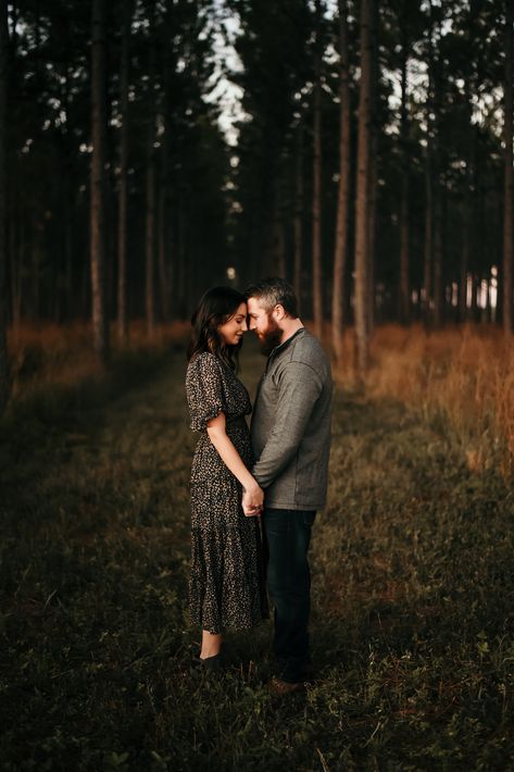 Woods Couple Pictures, Couple Photoshoot In The Woods, Moody Woods Photoshoot, Couple Photoshoot Forest, Couple Woods Photoshoot, Forest Couple Photoshoot, Couple Shoot In Forest, Couple Photoshoot Woods Forests, Photoshoot In The Woods