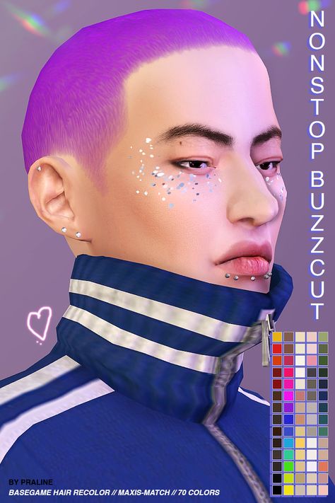 Pralinesims_Hair_NonStop_MF.package The Sims 4 Cc Boy, Sims 4 Cc Boy Hair, Sims 4 Cc Boy, Sims 4 Hair Male, Buzzed Hair, Pelo Sims, Sims 4 Game Mods, Sims 4 Update, Sims Hair