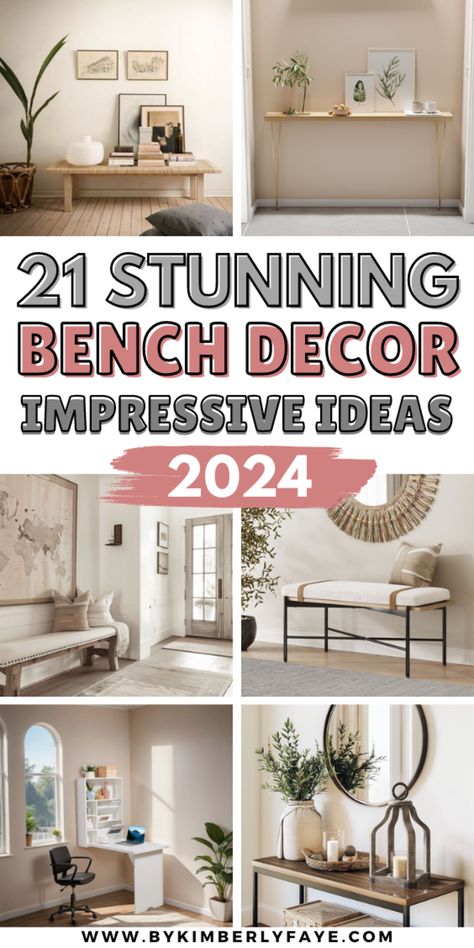 Stunning Bench Decor Ideas That Are Guaranteed To Impress Wall Art Over Bench, Entry Bench With Pictures Above, French Country Bench Entryway, Foyer With Bench And Mirror, Decorating A Bench In Living Room, Decorate Bench Entryway, Style A Bench Entryway, Bench In Living Room Decorating Ideas, Console Bench Entry Ways