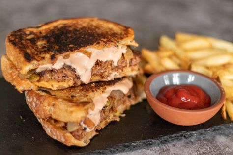 Vegetarian Patty Melt, 86 Eats, Vegan Patty, 1000 Island Dressing, Burgers Homemade, Vegetarian Patty, 1000 Island, Patty Melt Recipe, Beyond Meat Burger