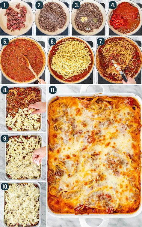 Baked Spaghetti Casserole - Jo Cooks Baked Spagetti, Easy Baked Spaghetti Recipe, Cheesy Baked Spaghetti, Easy Baked Spaghetti, Spagetti Recipe, Baked Spaghetti Casserole, Baked Spaghetti Recipe, Spaghetti Casserole, Happy Cooking