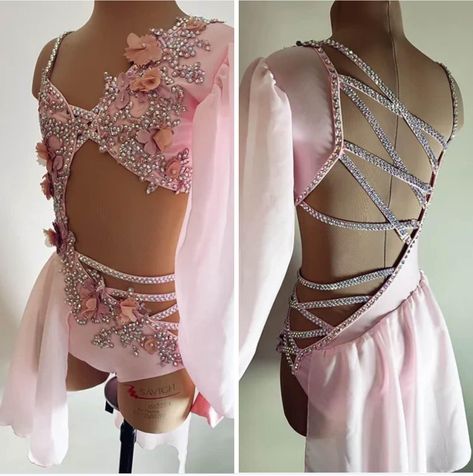 Light Pink Dance Costumes, Lyrical Dance Outfits, Contemporary Leotard, Pink Dance Costumes, Contemporary Dance Outfits, Majorette Costumes, Lyrical Dance Costumes, Cute Dance Costumes, Pretty Dance Costumes