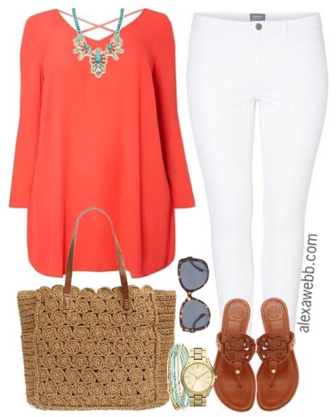 Plus Size Outfit - Girly Sophistication - Alexa Webb Plus Size White Jeans, Big Size Outfit, Alexa Webb, Silvester Outfit, Mode Tips, White Jeans Outfit, Plus Size White, Plus Size Summer Outfits, Plus Size Outfit