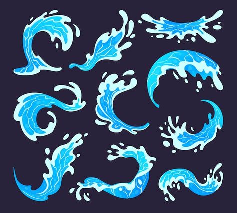 Water Wave Illustration, Liquid Splash, Water Splashing, Wave Illustration, Water Splash, Flat Vector Illustration, Stationery Templates, Flat Vector, Flyer Maker