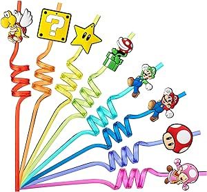 Mario Party Favors, Mario Bros Birthday Party Ideas, Super Mario Bros Birthday Party, Super Mario Bros Party, Mario Bros Birthday, Mario Bros Party, Super Mario Birthday Party, Reusable Drinking Straw, 5th Birthday Party Ideas