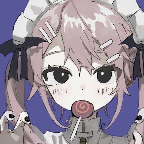 Cute Maid Anime, Colorful Pfp, Eating Lollipop, Candy Pink Hair, Lollipop Candy, Icon Pfp, Cute Profile Pictures, Cute Art Styles, Art Icon