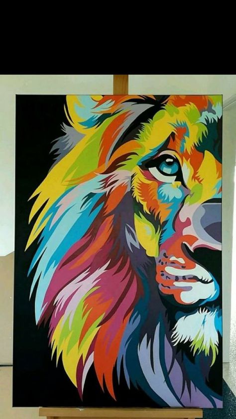 Lion Painting Acrylic, Three Canvas Painting, Animal Canvas Paintings, Bird Paintings On Canvas, Canvas Art Painting Acrylic, Fall Canvas Painting, Acrylic Painting Inspiration, Large Canvas Painting, Lion Painting