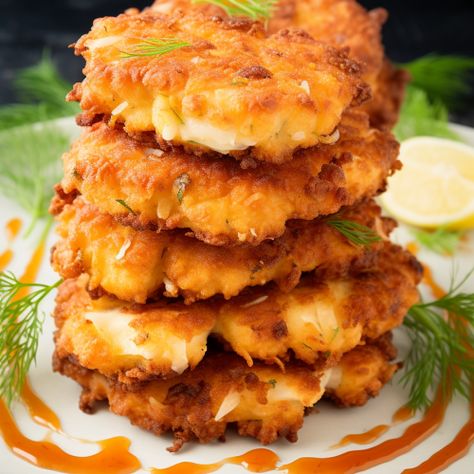 Cheesy Chicken Fritters - That Oven Feelin Garlic Aioli Dip, Cheesy Chicken Fritters, Chicken Fritters Recipe, High Heat Cooking Oil, Chicken Fritters, Chicken Cake, Cheese Chicken, Garlic Aioli, Pepper Jack