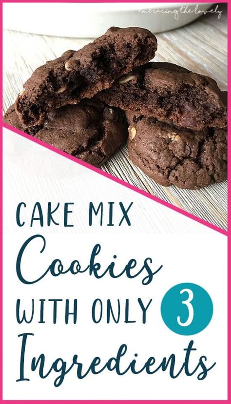 How to Make Cookies With A Cake Mix [Chocolate Fudge Box Cake Mix Cookie Recipe] - Hey Creative Sister Cookie Cake Mix Recipe, Chocolate Cookie Cake, Cake Mix Cookie Recipe, 3 Ingredient Cakes, Cake Mix Recipe, Recipes Using Cake Mix, Chocolate Cake Mix Cookies, Mix Chocolate, Chocolate Cake Cookies